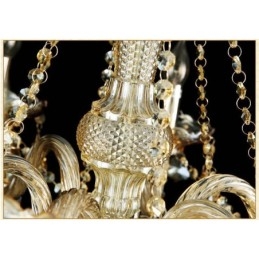 Lustre extra large à 3 niveaux en cristal K9 de couleur cognac, style rétro et luxueux