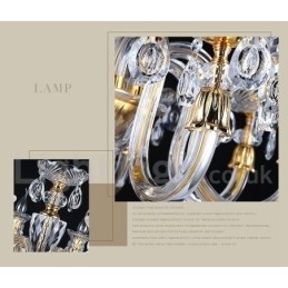 Lustre bougie en cristal transparent K9 couleur or rétro