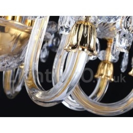 Lustre bougie en cristal transparent K9 couleur or rétro