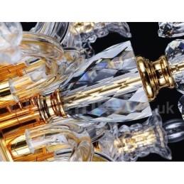 Lustre bougie en cristal transparent K9 couleur or rétro