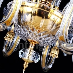 Lustre bougie en cristal transparent K9 couleur or rétro