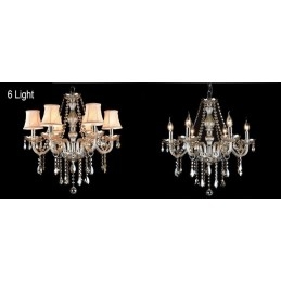 Lustre en cristal K9 de grande taille avec abat-jour couleur cognac