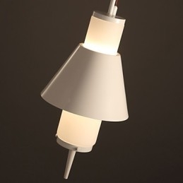 Suspension en métal moderne et contemporaine à 2 lampes de style mini