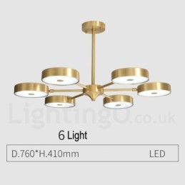 Lustre rustique rotatif en laiton pur avec abat-jour en acrylique