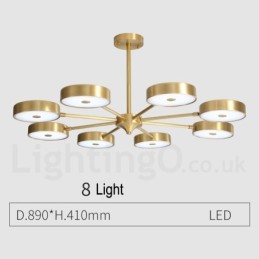Lustre rustique rotatif en laiton pur avec abat-jour en acrylique