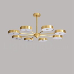 Lustre rustique rotatif en laiton pur avec abat-jour en acrylique