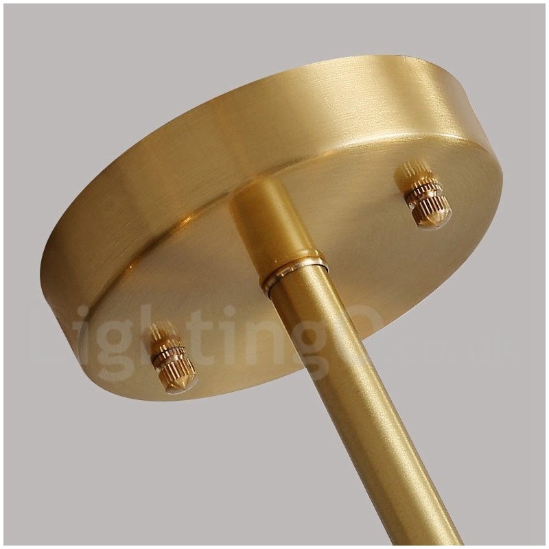 Lustre rustique rotatif en laiton pur avec abat-jour en acrylique