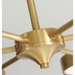 Lustre rustique rotatif en laiton pur avec abat-jour en acrylique