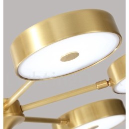Lustre rustique rotatif en laiton pur avec abat-jour en acrylique