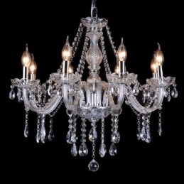 Lustre en cristal K9 de grande taille avec abat-jour Clear Candle