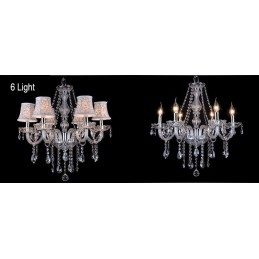 Lustre en cristal K9 de grande taille avec abat-jour Clear Candle