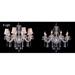 Lustre en cristal K9 de grande taille avec abat-jour Clear Candle