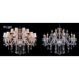 Lustre en cristal K9 de grande taille avec abat-jour Clear Candle