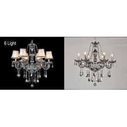 Lustre en cristal K9 de grande taille avec bougie grise et abat-jour
