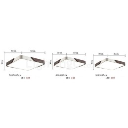 Plafonnier carré ultra fin en bois couleur noyer rétro à intensité variable avec abat-jour en acrylique, peut également être utilisé comme applique murale.