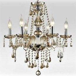 Lustre en verre à 6 lumières de style palais avec ampoule à bougie