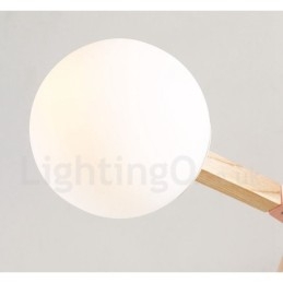 Lustre moléculaire en bois de style nordique moderne avec abat-jour en verre