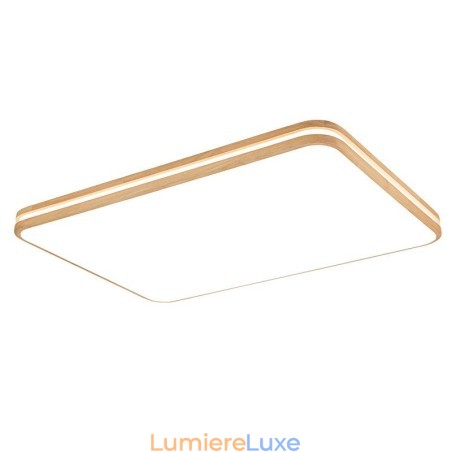 Plafonnier rectangulaire en bois à intensité variable avec lentille, style nordique contemporain moderne, montage encastré, avec abat-jour en acrylique et télécommande, peut également être utilisé comme applique murale. Plafonnier rectangulaire en bois à intensité variable avec lentille, style nordique contemporain moderne, montage encastré, avec abat-jour en acrylique et télécommande, peut également être utilisé comme applique murale.