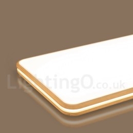 Plafonnier rectangulaire en bois à intensité variable avec lentille, style nordique contemporain moderne, montage encastré, avec abat-jour en acrylique et télécommande, peut également être utilisé comme applique murale.