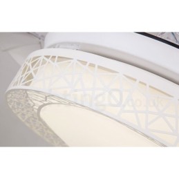 Ventilateur de plafond creux moderne et contemporain de 108 cm (42 po) à 91 cm (36 po), avec télécommande et abat-jour en acrylique, moteur silencieux en cuivre pur