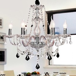 Lustre de luxe à 6 lumières avec bougie