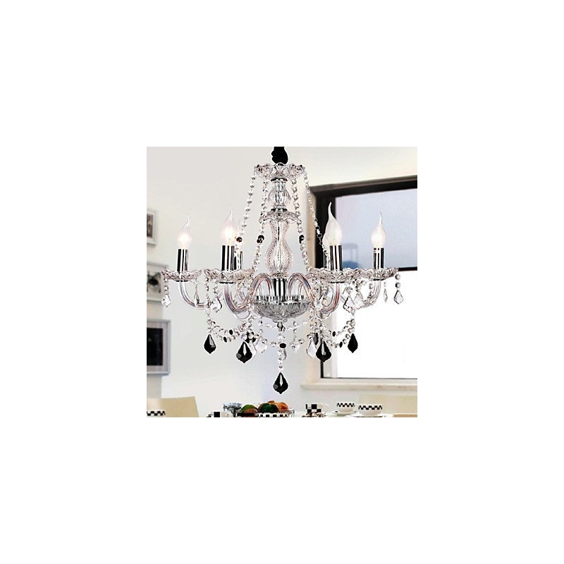 Lustre de luxe à 6 lumières avec bougie