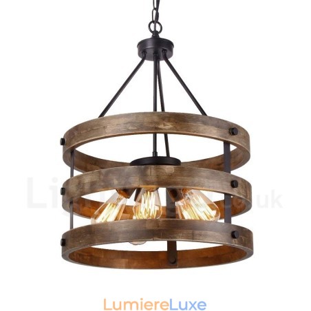 Lustre vintage en bois à 5 lumières, style industriel, style loft, linéaire Lustre vintage en bois à 5 lumières, style industriel, style loft, linéaire