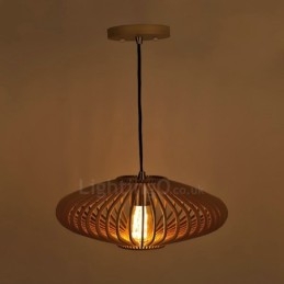 Lustre en bois vintage à 1 lumière, style industriel, style loft, linéaire