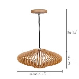 Lustre en bois vintage à 1 lumière, style industriel, style loft, linéaire