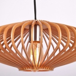 Lustre en bois vintage à 1 lumière, style industriel, style loft, linéaire