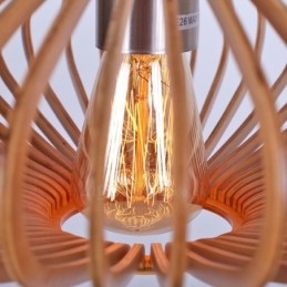 Lustre en bois vintage à 1 lumière, style industriel, style loft, linéaire