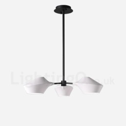 Lustre rétro linéaire à 3 lumières avec abat-jour en acrylique pour garage extérieur