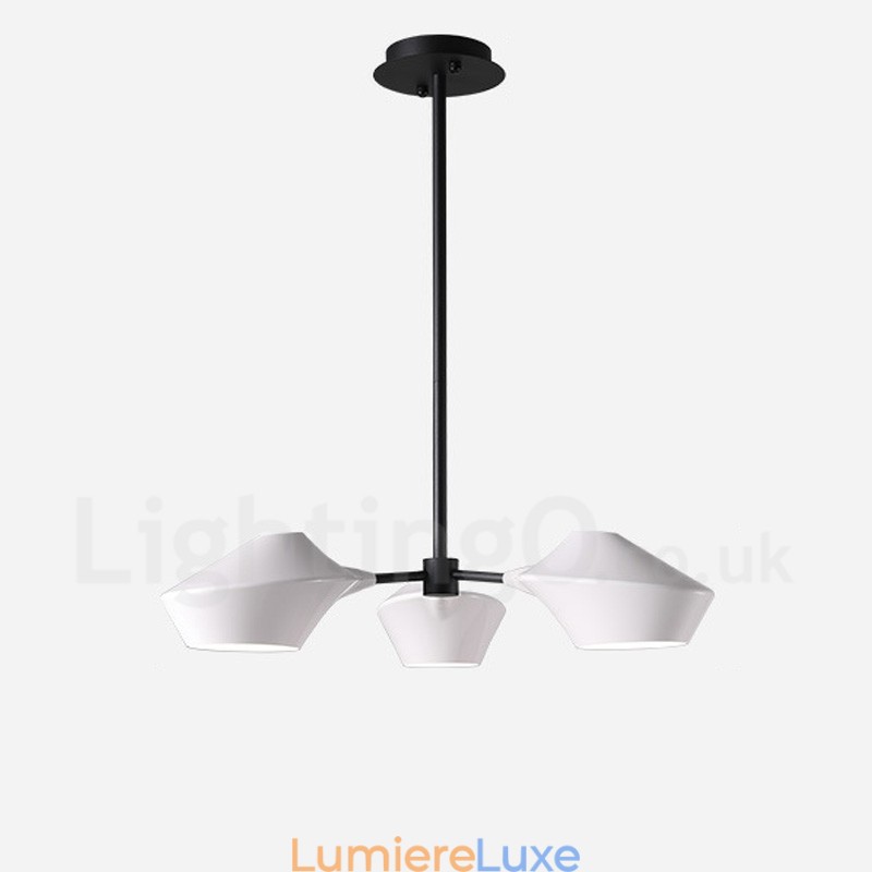 Lustre rétro linéaire à 3 lumières avec abat-jour en acrylique pour garage extérieur