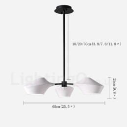 Lustre rétro linéaire à 3 lumières avec abat-jour en acrylique pour garage extérieur