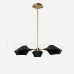 Lustre rétro linéaire à 3 lumières avec abat-jour en acrylique pour garage extérieur