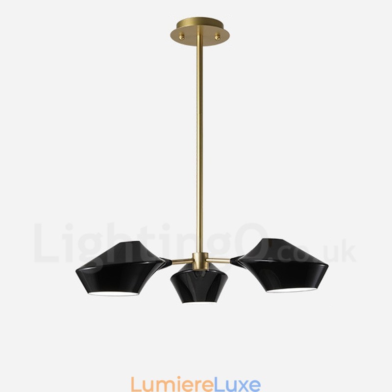 Lustre rétro linéaire à 3 lumières avec abat-jour en acrylique pour garage extérieur
