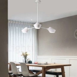 Lustre rétro linéaire à 3 lumières avec abat-jour en acrylique pour garage extérieur