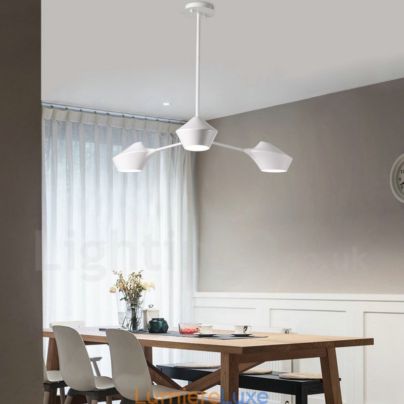 Lustre rétro linéaire à 3 lumières avec abat-jour en acrylique pour garage extérieur