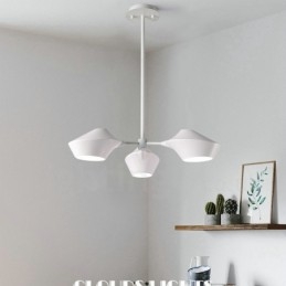 Lustre rétro linéaire à 3 lumières avec abat-jour en acrylique pour garage extérieur