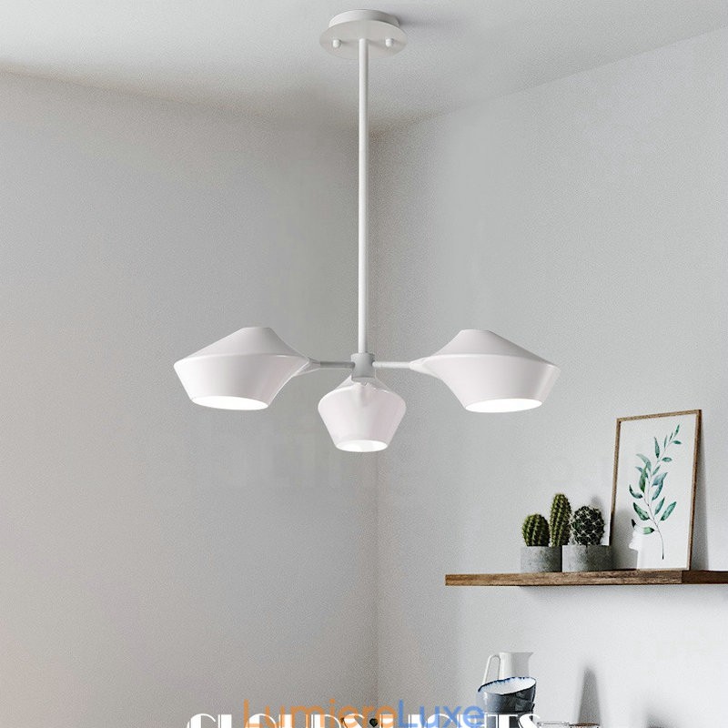 Lustre rétro linéaire à 3 lumières avec abat-jour en acrylique pour garage extérieur