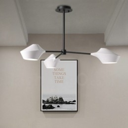 Lustre rétro linéaire à 3 lumières avec abat-jour en acrylique pour garage extérieur
