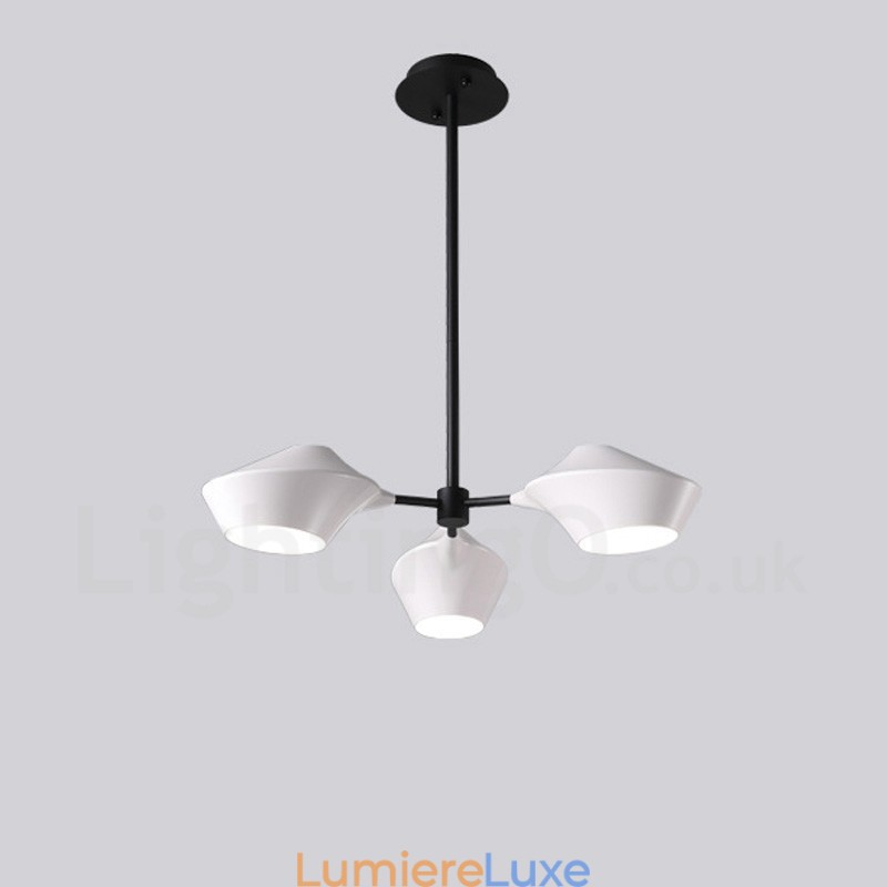 Lustre rétro linéaire à 3 lumières avec abat-jour en acrylique pour garage extérieur