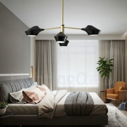 Lustre rétro linéaire à deux niveaux, 4 lumières avec abat-jour en acrylique, pour l'extérieur et le garage