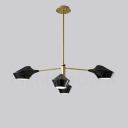 Lustre rétro linéaire à deux niveaux, 4 lumières avec abat-jour en acrylique, pour l'extérieur et le garage