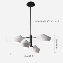 Lustre rétro linéaire à deux niveaux, 4 lumières avec abat-jour en acrylique, pour l'extérieur et le garage
