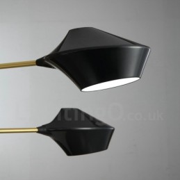 Lustre rétro linéaire à deux niveaux, 4 lumières avec abat-jour en acrylique, pour l'extérieur et le garage