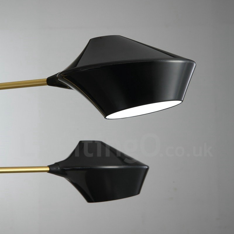 Lustre rétro linéaire à deux niveaux, 4 lumières avec abat-jour en acrylique, pour l'extérieur et le garage
