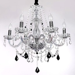 Lustre de luxe à 6 lumières avec bougie