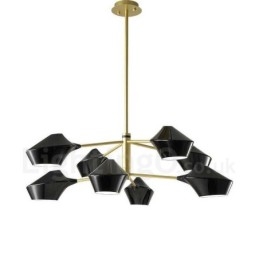 Lustre rétro linéaire multicolore à deux niveaux, 8 lumières avec abat-jour en acrylique, pour l'extérieur et le garage
