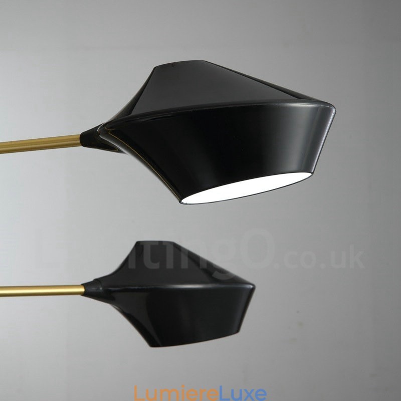 Lustre rétro linéaire multicolore à deux niveaux, 8 lumières avec abat-jour en acrylique, pour l'extérieur et le garage